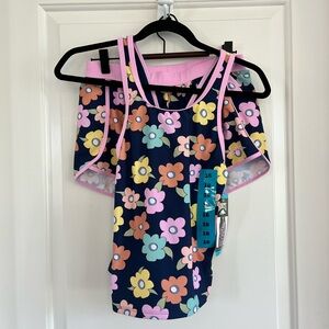 NWT Roota floral two piece swim suit size 16